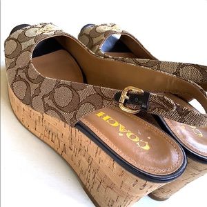 EUC Coach wedge sandals
